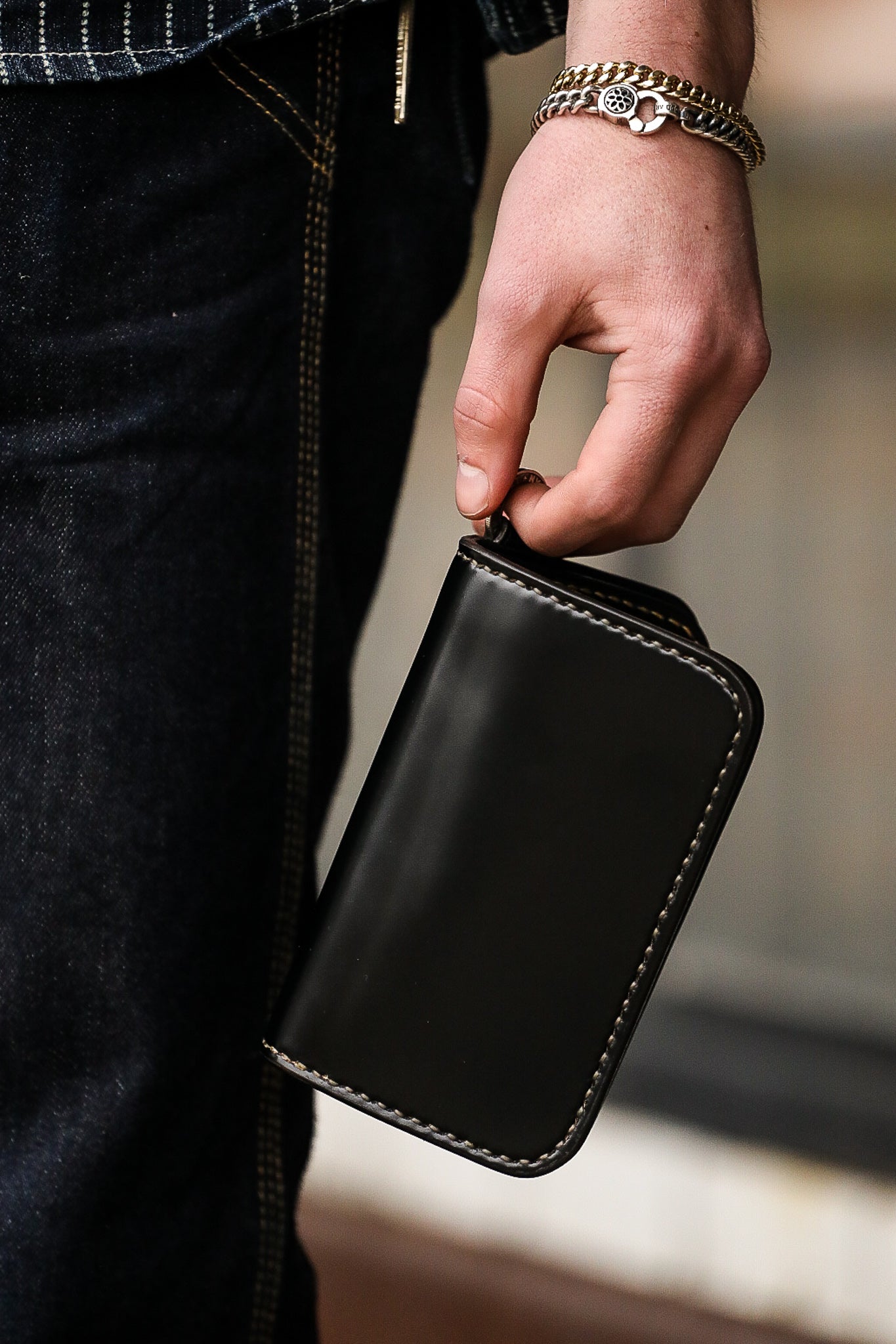 Medium Shell Cordovan Wallet - Black