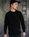 14oz Ultra Heavyweight Loopwheel Cotton Crew Neck Sweat - Black IHSW-69L-BLK