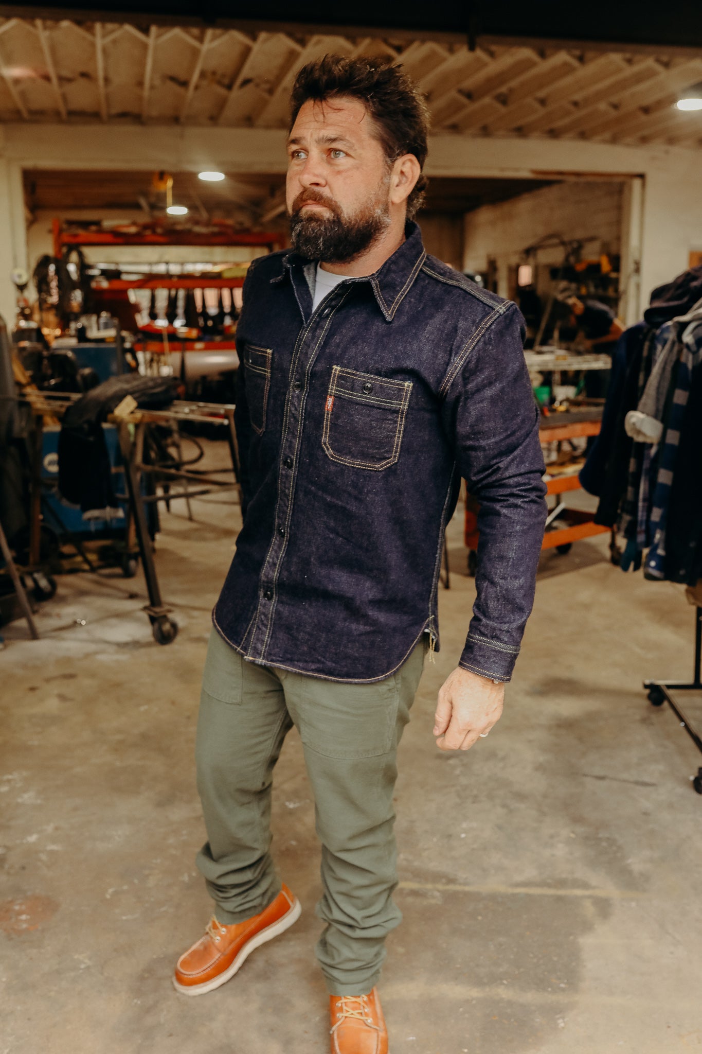 14OZ. SELVEDGE DENIM WORK SHIRT (D5335S)