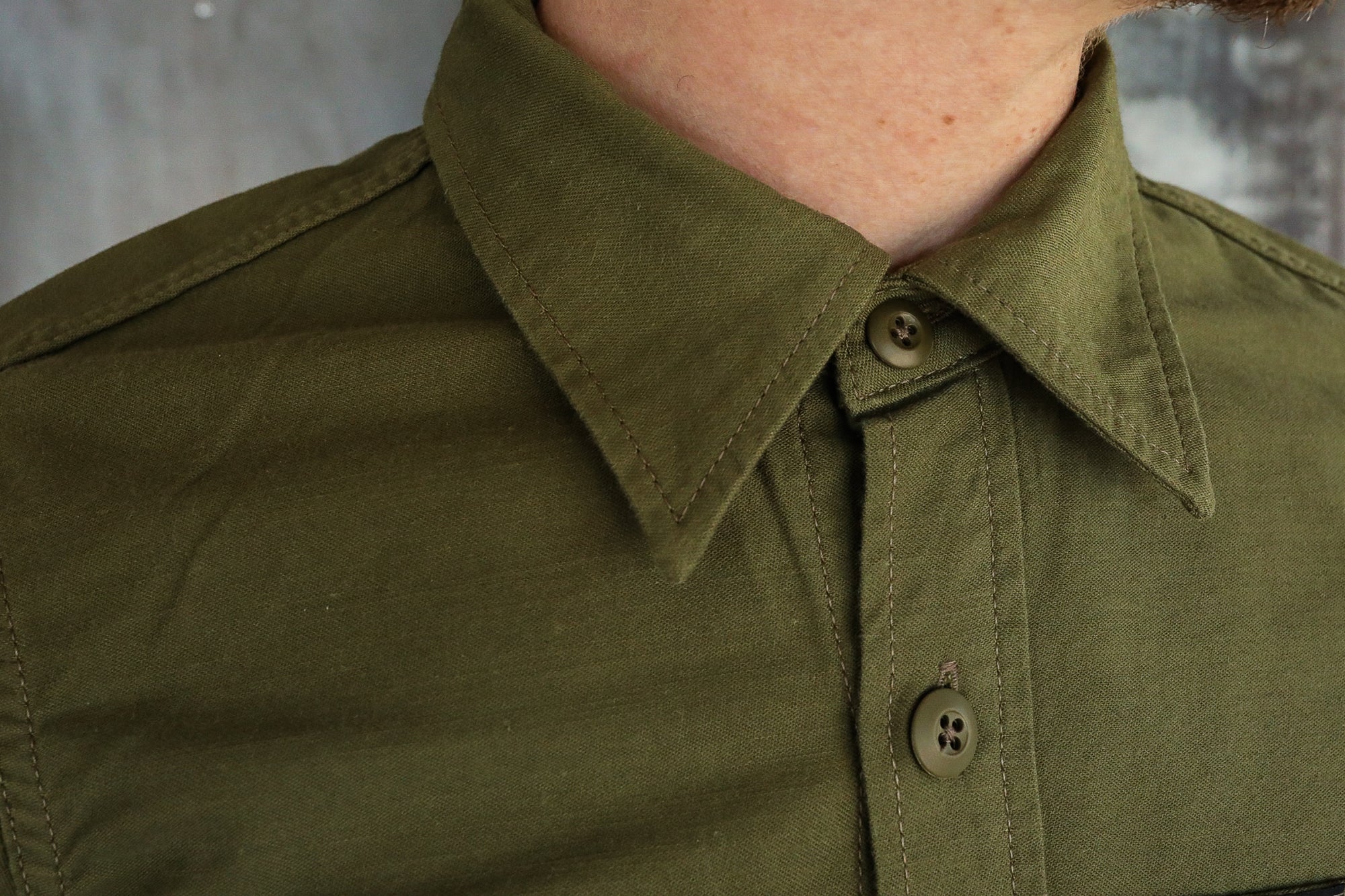 7oz Back Satin Military CPO Shirt - Green