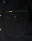 12oz Selvedge Denim Western Shirt "The Johnny Cash III" - Black IHSH-218-BLK