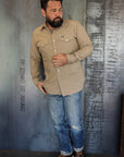 10oz Selvedge Chambray Western Shirt - Khaki IHSH-315-KHA