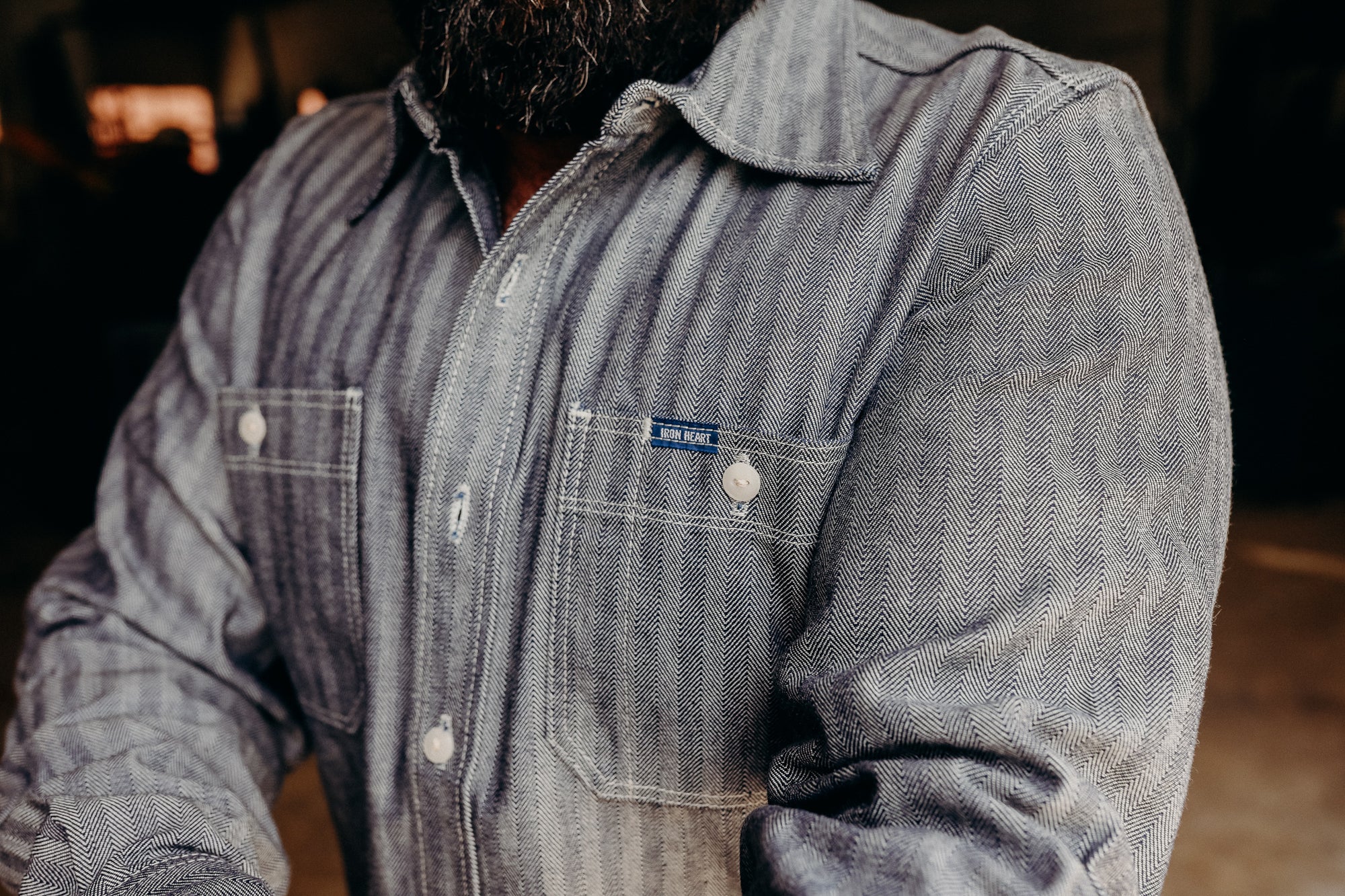 12oz Herringbone Work Shirt - Indigo IHSH-308-IND