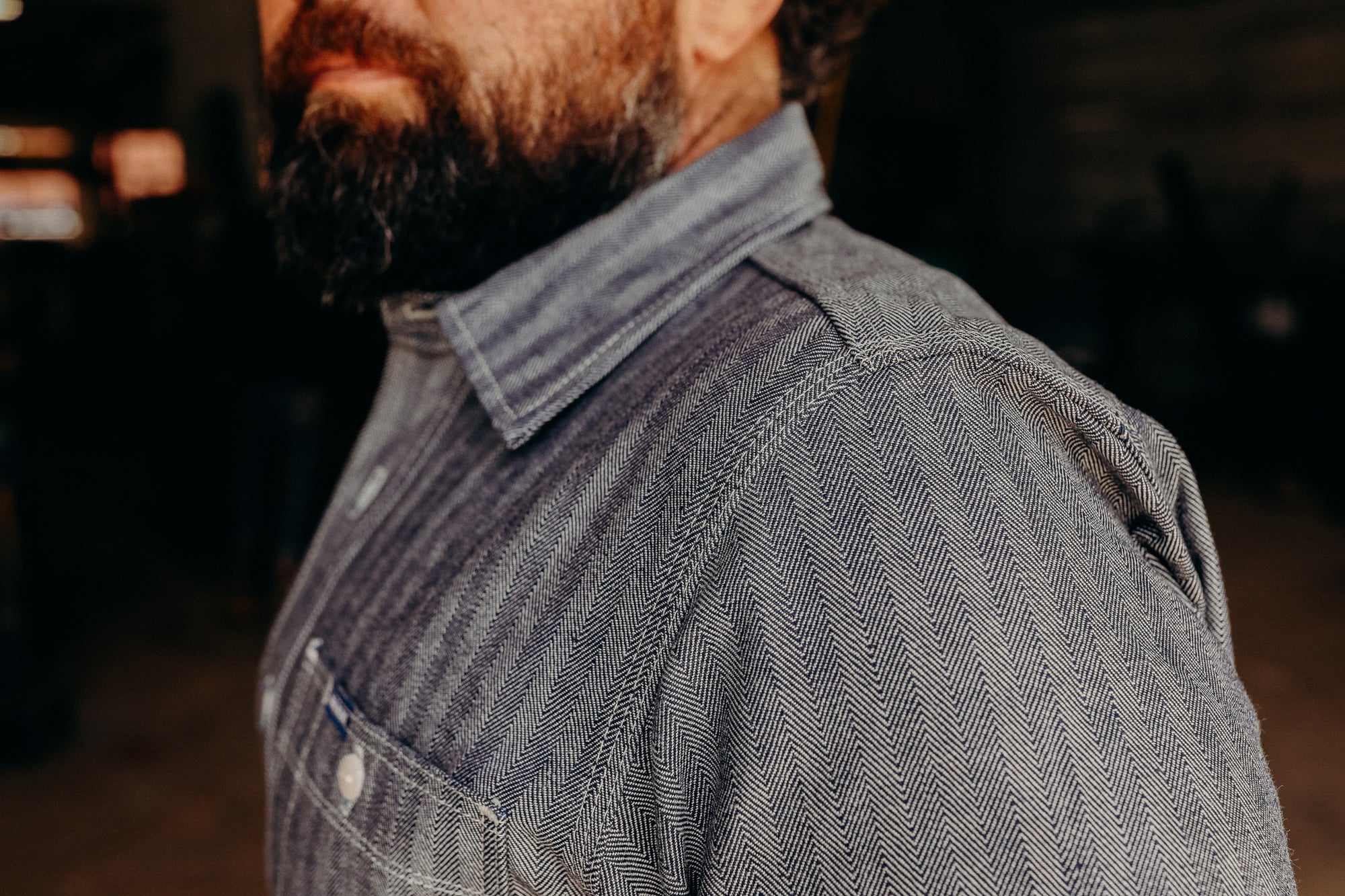 12oz Herringbone Work Shirt - Indigo IHSH-308-IND