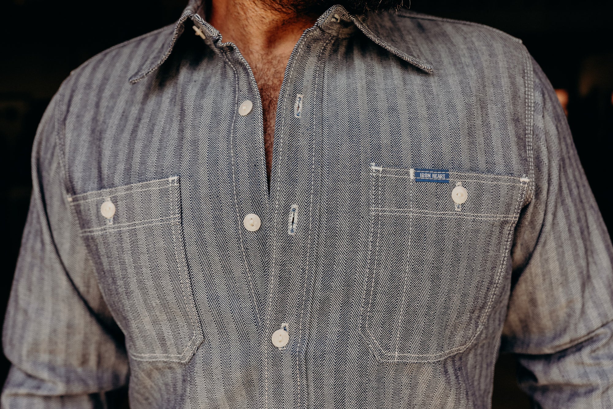 12oz Herringbone Work Shirt - Indigo IHSH-308-IND